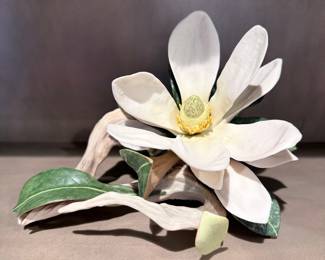 Cybis Porcelain Magnolia Flower Sculpture