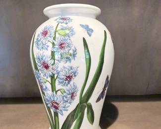 Porcelain Vase with Floral and Butterfly Motif by Franklin Porcelain
