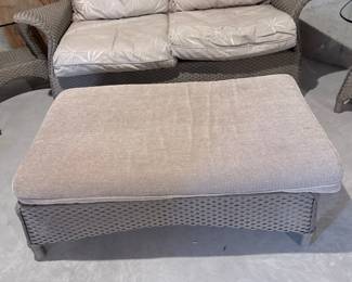 Wicker Loveseat and Ottoman Set