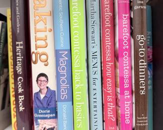 Collection of Ina Garten and Martha Stewart Cookbooks