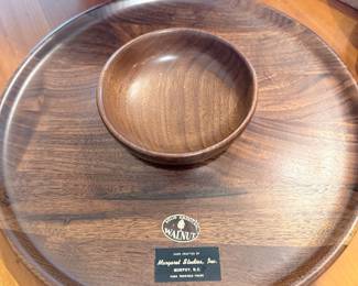 Margaret Studios Inc. Solid American Walnut Chip and Dip Platter