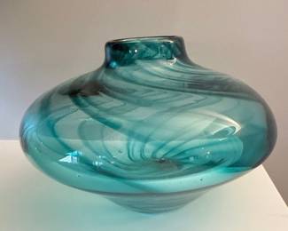 Ikea Salong Vase, Blue Swirl