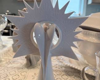 White Porcelain Angel with Starburst Halo