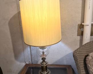 Vintage Brass and Glass Table Lamp