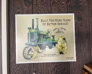 1933 John Deere Metal Sign 