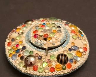 Indian Religious Amulet Box with Figural Coin 