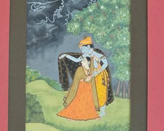 Mughal Miniature Painting of Radha and Krishna second image