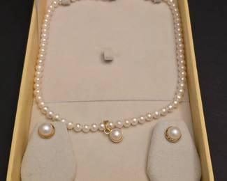Mangatrai Pearl Necklace and Earring Set 