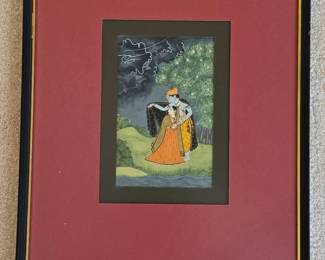 Mughal Miniature Painting of Radha and Krishna