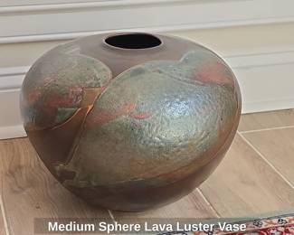 Medium Sphere Lava Luster Vase