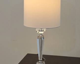 Modern Crystal and Chrome Table Lamp second image