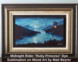 Midnight Rider Ruby Princess Dye Sublimation on Wood Art by Matt Beyrer