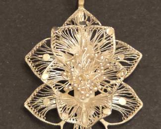 Sterling Silver Filigree Flower Pendant