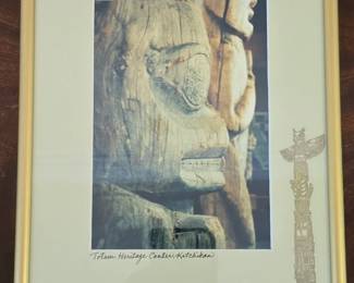 Framed Photograph of Totem Poles at Totem Heritage Center, Ketchikan