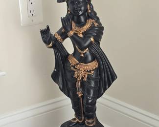 Black and Gold Krishna Statue