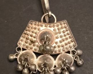 Yemeni Silver Pendant with Bells
