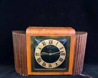 Mid Century Wood Telechron Electric Mantle Clock