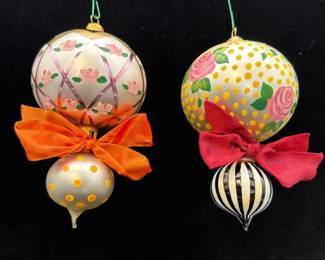 Mackenzie Childs Glass Ornaments 