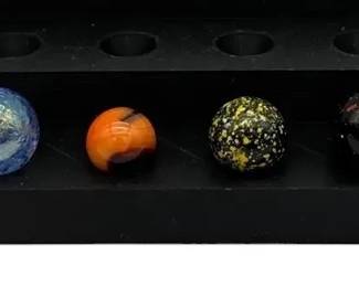 5 Very Cool Miniature Marbles * Orca * Tiger *