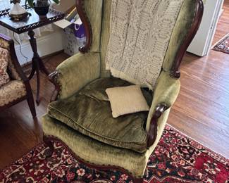One of several upholstered chairs
