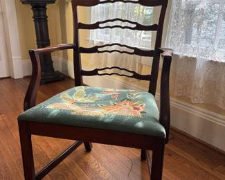 Chippendale ladder back armed chair (2)