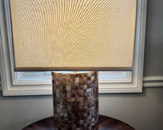 Pr. pieced mother of pearl table lamps