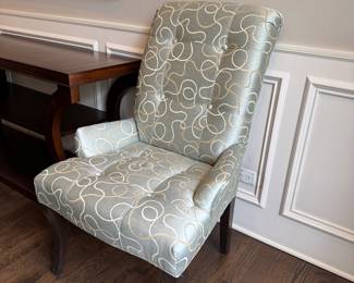 6 upholstered tufted stylized armchairs 41"h x 25"w x 30"d