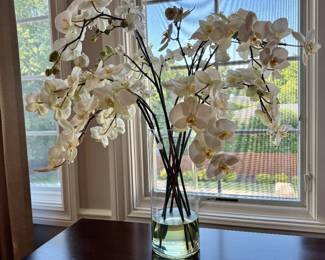 Large Ethan Allen faux orchid arrangement