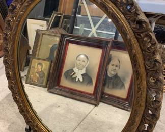 Many antique Frames and Mirrors