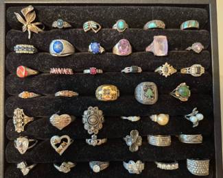 These rings are from a different owner, all are Sterling. If not marked, tested.