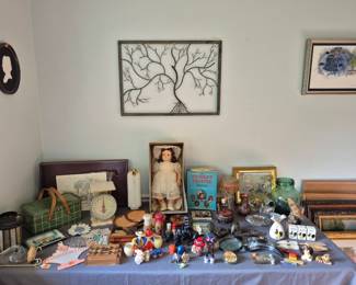 Antique pen and ink desk set, salt and pepper shakers, worlds fair, Madam Alexander, some returning items drastically marked down.