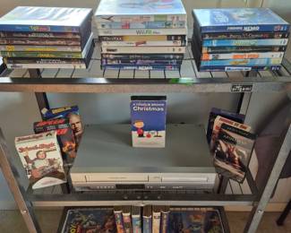 VHS's and DVD's and player for both!