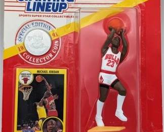 9L  1991 Starting Lineup Michael Jordan Figure, Card  Coin
