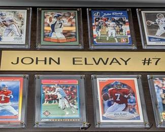 58L  John Elway Plaque with 8 Football Cards