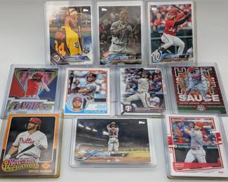 280L  Bryce Harper 10Card Lot w 3 Inserts 2 Prizm