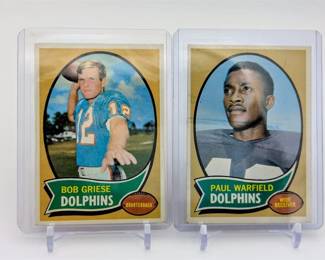 275L  1970 Topps Bob Griese 10  Paul Warfield 135 HOF Lot