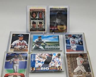 238L  Chipper Jones 8Card Lot w 1993 Topps 529 RC, 1994 Pinnacle