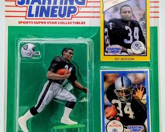60L  1990 Kenner Starting Lineup Bo Jackson Figure w 2 Cards