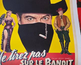 Vintage linen backed western movie poster.