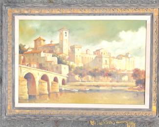 24 x 36 Spanish oil of the Alhambra.