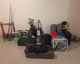 Camping supplies, Cabellas, Field & Stream, cots, tents, etc