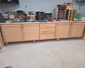 Large rolling cabinet work station
