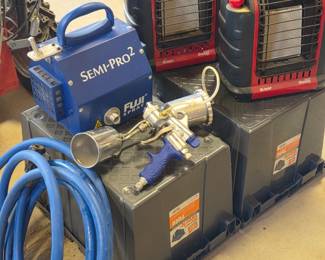 Fuji paint sprayer, portable heaters