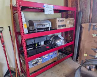 Grill, rakes, fire pit
