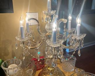 #32	Crystal Lamp 27"H by James Moder	 $200.00 