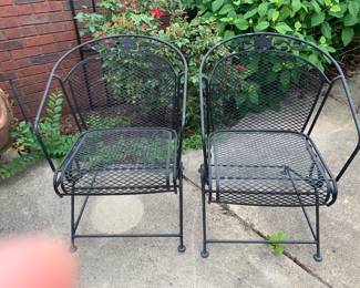 #90	Black Wrought Iron Bouncy Chairs (Set of 4)	 $60.00 