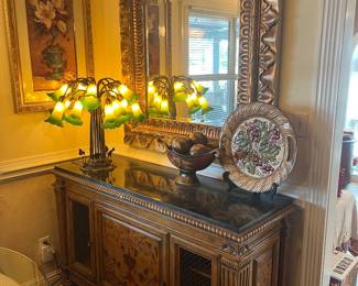 #48	Gold Framed Beveled Mirror (45w x 43h)	 $60.00 