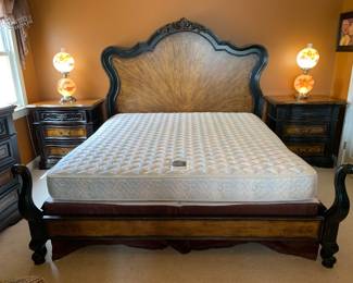 #64	Hooker King Size Bed with Sealey Posturepedic Grand Finale Mattress Set	 $325.00 
