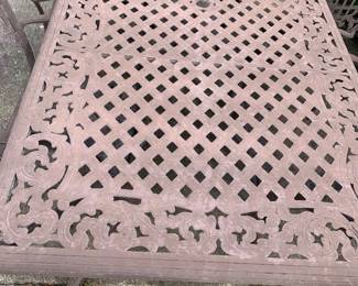 #92	"Brown Metal Table and Chairs  2 Swivel Chairs, 4 Armed Chairs, Table (79w x 42w x x28.5h)"	 $100.00 