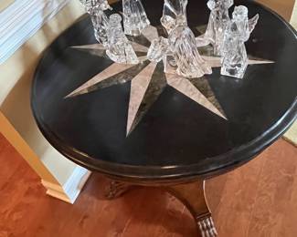 #21	Round Table with Wooden Base (36w x 31h)	 $150.00 